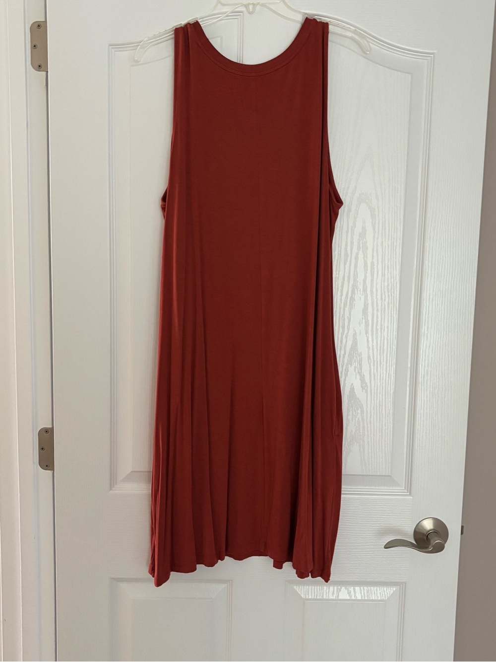 Time and Tru Sleeveless Midi Dress in Rust